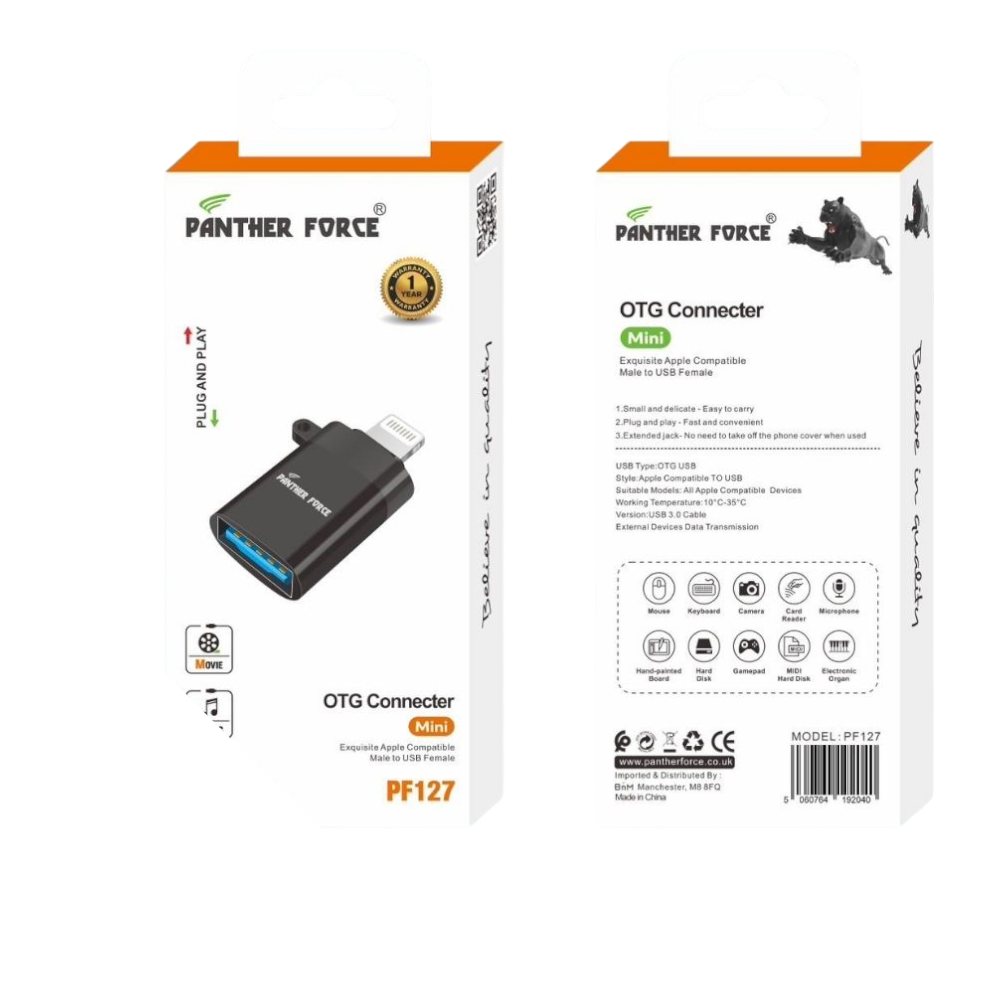 Panther Force Mini OTG Connector - PF127 - Seamless USB Connectivity & Fast Data Transfer Panther Force Mini OTG Connector - PF127 - Seamless USB Connectivity & Fast Data Transfer